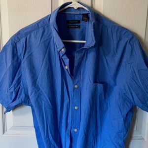 Blue short sleeved button up